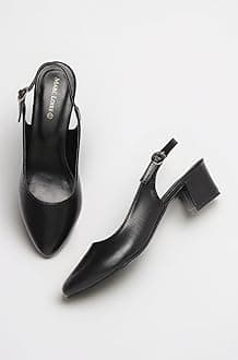 Marc Loire Women's Pointed Toe Block Heel Pumps for Office, Party and Formal Occasions