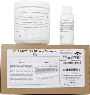 Dowsil SYLGARD 184 (Form Dow Corning) Silicone Elastomer Kit Base A + Curing Agent Solidifier B for Electrical Component Battery Board Assembly Room Temperature RT Heat Cure(1.1 lb = A 450g + B 45g)