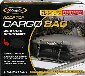 CargoLoc 32420 34-Inch x 34-Inch x 15-Inch 10-Cubic Feet Deluxe Roof Top Cargo Bag,Black
