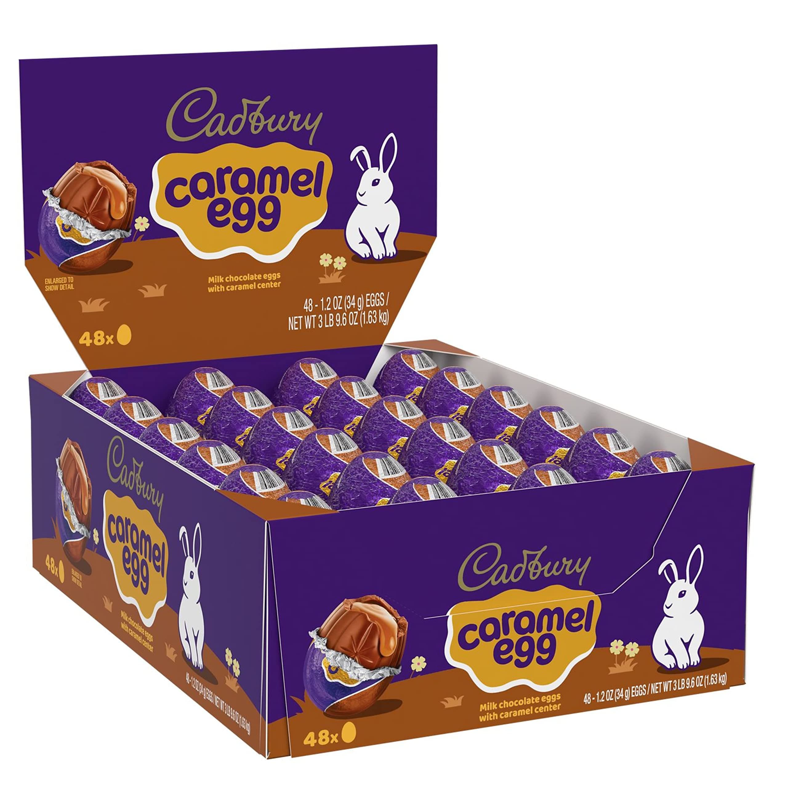 Milk Chocolate with Caramel Center Eggs Candy, Bulk Easter, 1.2 oz Packs (48 Count)