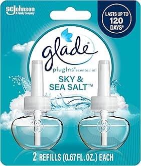 PlugIns Refills Air Freshener, Scented and Essential Oils for Home and Bathroom, Sky & Sea Salt, 1.34 Fl Oz, 2 Count