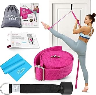 Stretching Strap with Door Anchor & Resistance Band – Leg Stretcher for Improving Flexibility & Splits – Ideal for Ballet, Dance, Cheer, Yoga & Gymnastics – Home Training Equipment for All Levels