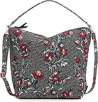 Vera Bradley Womens Cotton Oversized Hobo Shoulder Bag Handbag