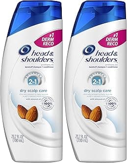 Head & Shoulders and Shampoo and Conditioner 2 in 1, Anti Dandruff, Dry Scalp Care with Almond Oil, 23.7 fl oz, Twin Pack