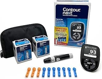 CONTOUR NEXT Blood Glucose Monitoring System – All-in-One Kit for Diabetes with Glucose Monitor and 20 Test Strips For Blood Sugar & Glucose Testing
