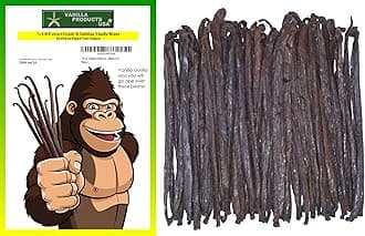 Vanilla Products USA 1/4 LB (4 ounces) Tahitian Extract Grade B Vanilla Beans 4~6"