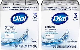 Antibacterial Bar Soap, Refresh & Renew, White, 3-4 OZ Soap Bars - 2 Pack