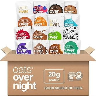 Oats Overnight Ultimate Variety Pack - High Protein, 5G Fiber Breakfast Protein Shake Gluten Free Oatmeal, Non Gmo Oatmeal Green Apple Cinnamon, Coconut Cream Pie & More (16 Pack)