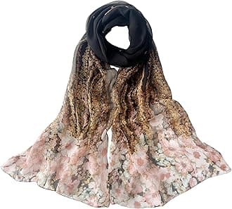 Lightweight Scarves for Women Elegant Floral Pattern Scarf Shawls Sunscreen Head Shawls