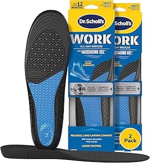 Dr. Scholl's Work Insoles (Pack) // All-Day Shock Absorption and Reinforced Arch Support That Fits in Work Boots and More (for Men's 8-14, Also Available for Women's 6-10) 1 Pair (Pack of 2) 2 Count