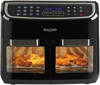 Salter XL Air Fryer Oven – 12L Large Multicooker With Divider, 11 Presets, No Oil Needed, Includes Removable Non-Stick Racks & Accessories, Multi-Level Cooking, 2600W