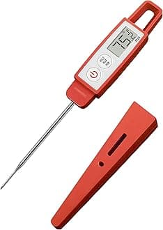 Lavatools PT09C Super-Quick Commercial Grade Digital Thermometer for Cooking, Meat, Candy, Candle, Liquid, Oil, 3" Compact Probe, Splash Proof, °C/°F Toggle, Hold Function - Sambal