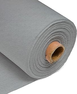 Acrylic Felt Fabric 60 Inch 150cm Wide - Sewing Craft Material - Black, White, Yellow, Green, Brown, Orange, Grey, Blue, Red, Pink, Purple - Felt Sheets for Crafting & Decorations(Pastel Silver, 5m)
