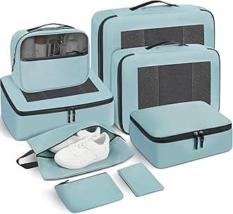 Packing Cubes for Travel | 8 Set Teal |Durable Luggage Organizer 4 Size(Extra Large, Large, Medium, Small),Comprehensive Cubes for Toiletry,Underwear, Shoe,Travel Essentials,Efficient Women Gifts