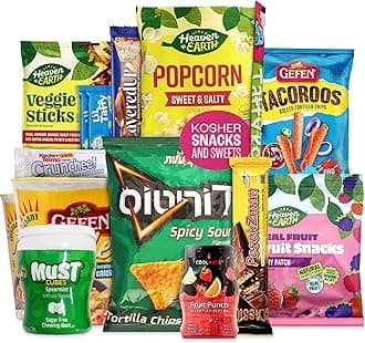 The Ultimate Kosher Snacks Box (15 Count), Kosher Care Package, Sweet & Savory Variety, Kid Favorite Gift Box - Gefen Noodle Soups - Must Gum - Fruit Punch - Candy & Snacks