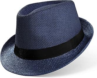 BABEYOND Straw Fedora for Men - Panama Trilby Short Brim Summer Sun Hat