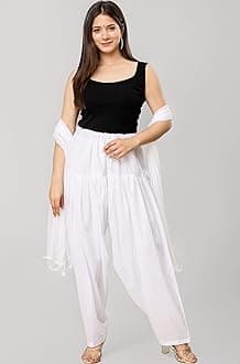 Woman's Plain Cotton SEMI Patiala Salwar with Dupatta|| Free Size || Plain Patiala || SEMI Patiala Pants || Solid Cotton Patiala || Patiyala
