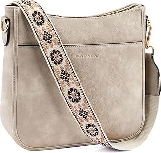 Crossbody Bags for Women Trendy Vegan Leather Hobo Purses Shoulder Handbags Wide Shoulder Strap