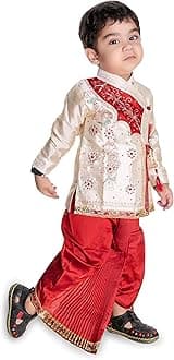 NEW GENBoys kurta with platting dhoti (Red_18-24 months)