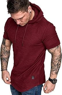 Mens Fashion Athletic Hoodies Sport Sweatshirt Solid Color Fleece Pullover