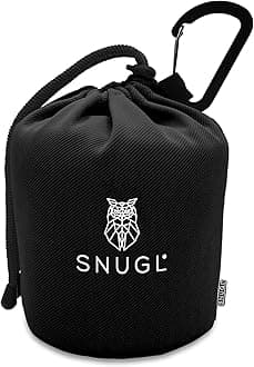 SNUGL Spare Travel Bag | Carabiner Clip Included| Fits Adult Regular, Small & Kids Travel Pillows (Black)