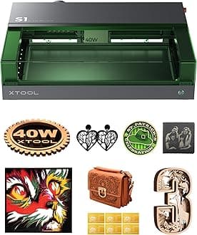 xTool S1 40W Engraving Machine, Auto Focus, Enclosed Safety, Lightburn Compatible, Cutter and Engraving Machine for Wood and Metal, Class I Safety CNC Machine