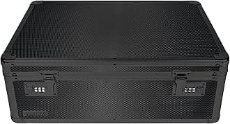 Vaultz Storage Lock Box - 6.5 x 23 x 13.5 Inch Lockable Dorm Storage Trunk with Combination Lock - Briefcase, Medicine Box, Lock Boxes for Personal Items, Cash, Laptop - Black on Black