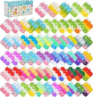 57PCS Party Favors for Kids,Fidget Toys Bulk Its Birthday Party Favors for Toddlers Adult, Small Classroom Prizes Box Fidgets Toys for Kids, Goodie Bag Stuffers, Treasure Chest, Bubbles Poppers