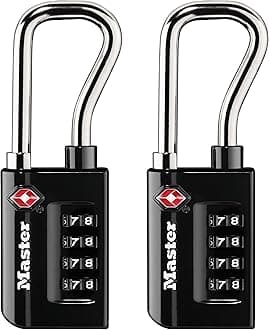 Master Lock 4696T, TSA Approved Luggage Lock, Pack of 2, Black, 2 Pack, Set Your Own Combination
