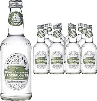 Fentimans Gently Sparkling Elderflower - Botanically Brewed Drink - Exquisitely Crafted & Refreshing Soft Drinks - Gluten-Free and Vegan Friendly Soft Drinks - 12 x 275ml Bottles