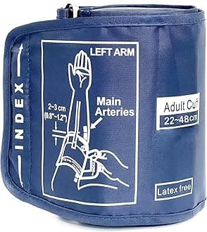 PAXMAX Single Tube Extra Long XL Size Blood Pressure Monitor Machine Cuff (22-48 cm) - Compatible with Most Brands (Dark Blue)