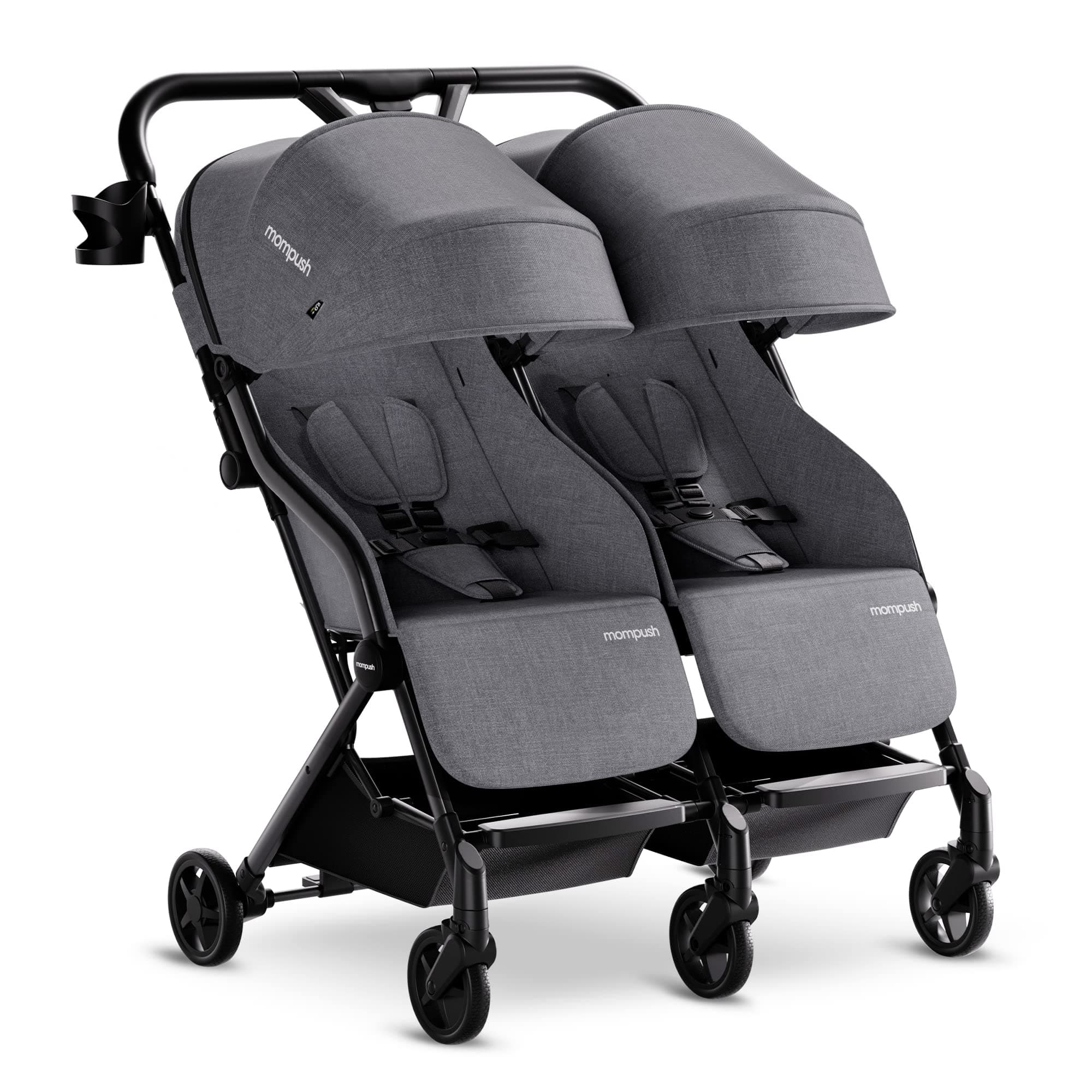 Lithe Double Stroller, Lightweight Side by Side Stroller for Newborn and Toddler, Easy Fold, Spacious Seats with Recline, UPF50+ Canopy