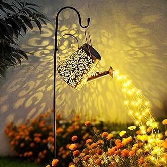 Solar Watering Can Lights, Solar Lights Outdoor Garden,Waterproof Metal Solar Garden Lantern with Bracket, Garden Gift, Garden Ornaments Outdoor for Yard Lawn Pathway (Warm White)
