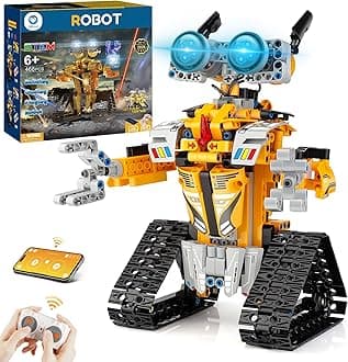 Robot Building Kit with Remote Control STEM Gifts for Boys Age 8-13, Coding Buildable Robotic Technic Toys for Kids Birthday with 468 Pieces
