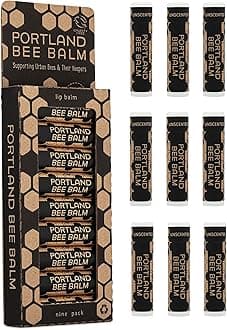 All Natural Handmade Beeswax Based Lip Balm, Unscented 9 Count