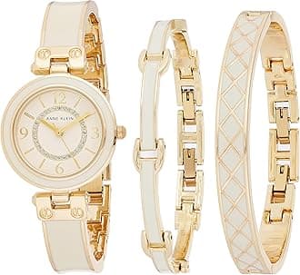 Women's Glitter Accented Bangle Watch and Bracelet Set, AK/3296