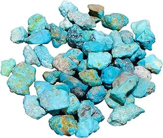 GEMKORA™ 30 carats Genuine Raw Turquoise Stone, Loose Gemstone and Crystals, Wholesale Lot, Blue Rough Crystals, Turquoise Rock, Jewelry Making Supplies, DIY & Crafts, 4 to 5pcs