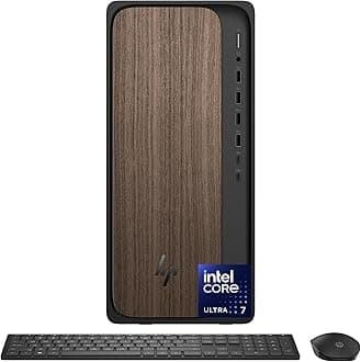 HP OmniDesk Desktop PC, Intel Core Ultra 7 265, 32 GB RAM, 2 TB SSD, Intel Graphics, Windows 11 Home, Microsoft Copilot, Dark Wood, M03-0060 (2025)
