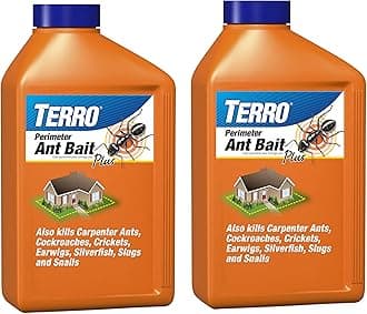 TERRO T2600 Perimeter Outdoor Ant Bait Plus - Attracts and Kills Carpenter Ants, Roaches, Crickets, Earwigs, Silverfish, Slugs and Snails - 2 Pack, 4Lbs