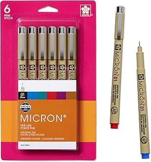30063 6-Piece Pigma Micron Assorted Colors 01 Ink Pen Set