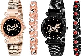 CERO Casual Analog Women's Watch (Black Dial Multi Colored Strap)