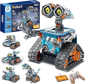 Sillbird 5-in-1 STEM Robot Building Toys for Boys, Remote & App Controlled Robotic Programmable Educational Technic Set, Christmas Birthday Gifts for Boys Girls Kids Aged 8 9 10 11 12+ (435 Pcs)