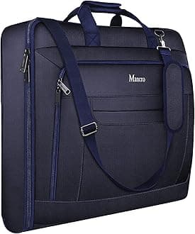 Mancro Carry On Suit Garment Bags for Travel, Suit Bag with Adjustable Shoulder Strap, Waterproof Foldable Luggage Bag for Men Women, Large Travel Garment Bags for Hanging Clothes, Blue