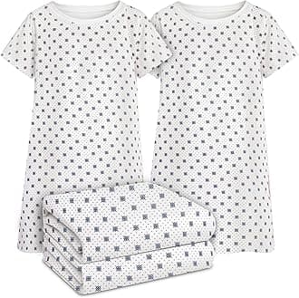 Linteum Textile Supply Hospital Patient Gowns Cotton Blended Unisex Comfortable & Durable with Back Ties Fits Up to 2XL