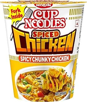 Nissin Cup Noodles Spiced Chicken | Fiery Chicken Flavor Explosion | The Ultimate Quick Meal for Chicken Lovers #VibeItUp , 70 gm