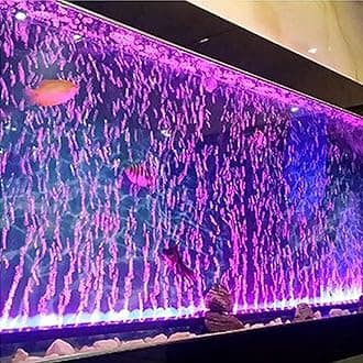 LED Aquarium Lights for Fish Tank,Submersible Fish Tank Light with Air Bubbler Hole Bubble Wall RGB Color Changing Brightness Adjustable Waterproof Remote Control Bubble Tube Light,5W 18inch