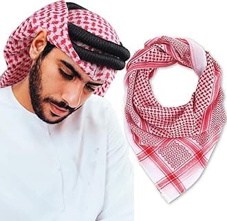Head Scarf Keffiyeh Shemagh Turban Head Wrap Muslim Arab Saudi Dubai Headwear for Men Women