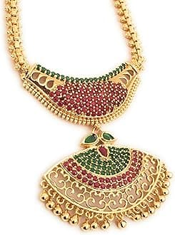 Sasitrends 1 Gram Micro Gold Plated Big Pendant Chain Necklace for Women & Girls