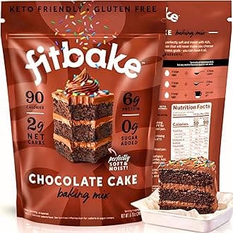 Keto Low Carb Chocolate Cake Baking Mix | 2g Net Carbs Per Serving | No Added Sugar | Zero Sugar & Gluten Free Desserts, Naturally Sweetened Keto Snack 8.75oz