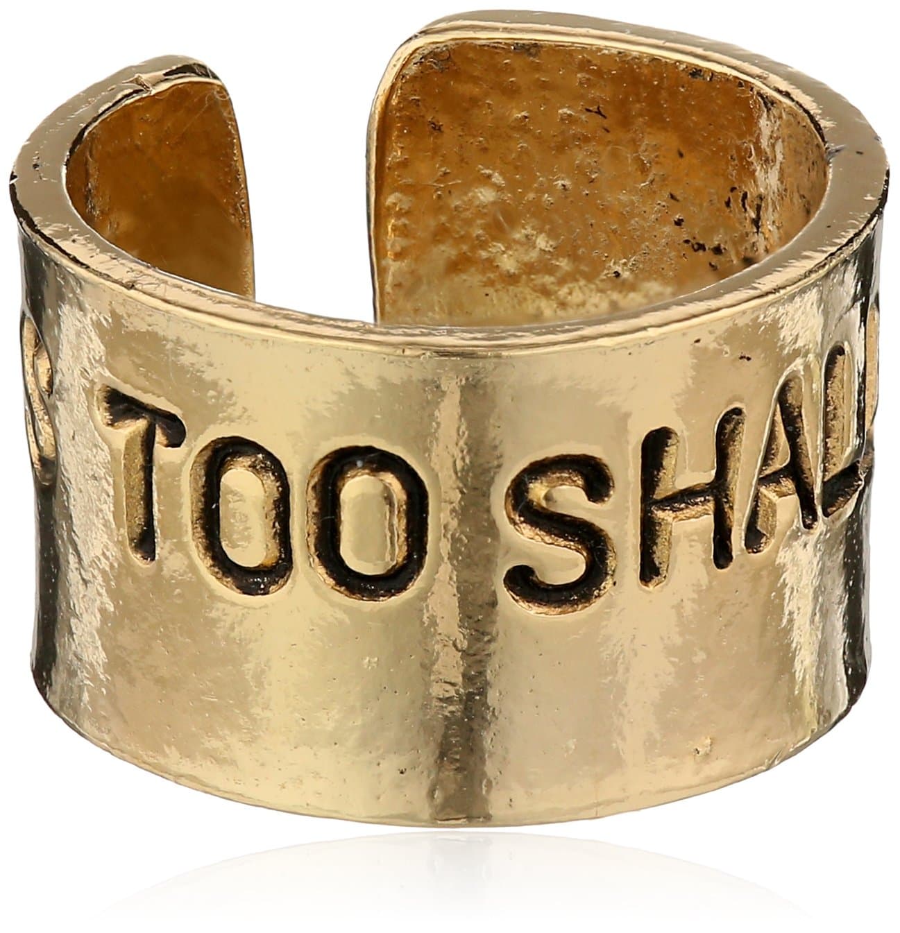 "Back To Basics" Gold-Plated This Too Shall Pass Adjustable Ring, Size 7-9